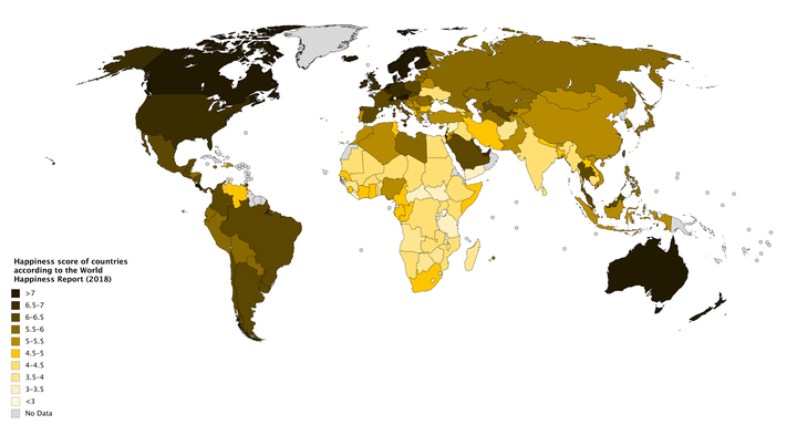 Happiness score world